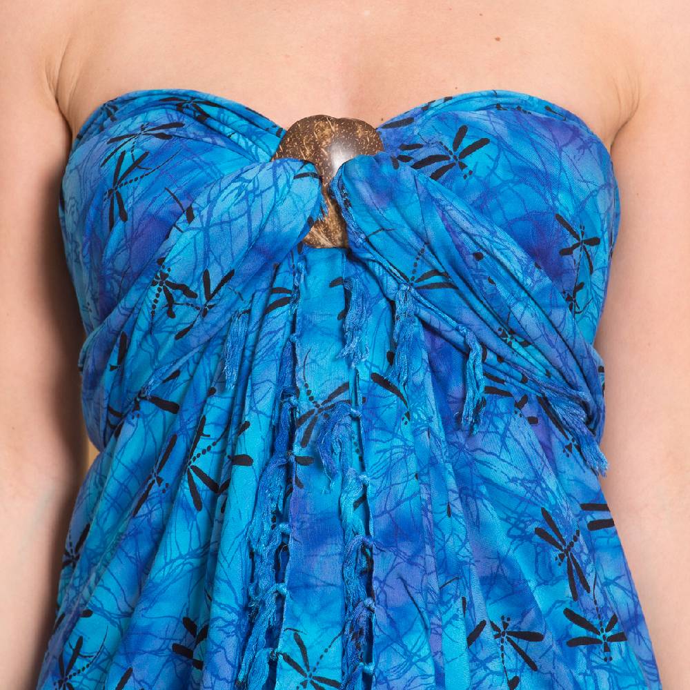 Panasiam Sarong Wachsbatik blautöne Günstig kaufen