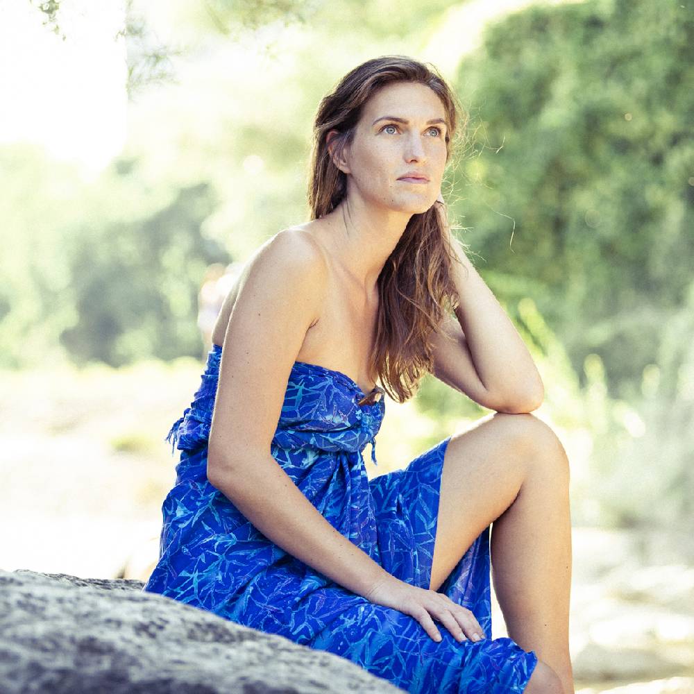Panasiam Sarong Wachsbatik blautöne Günstig kaufen