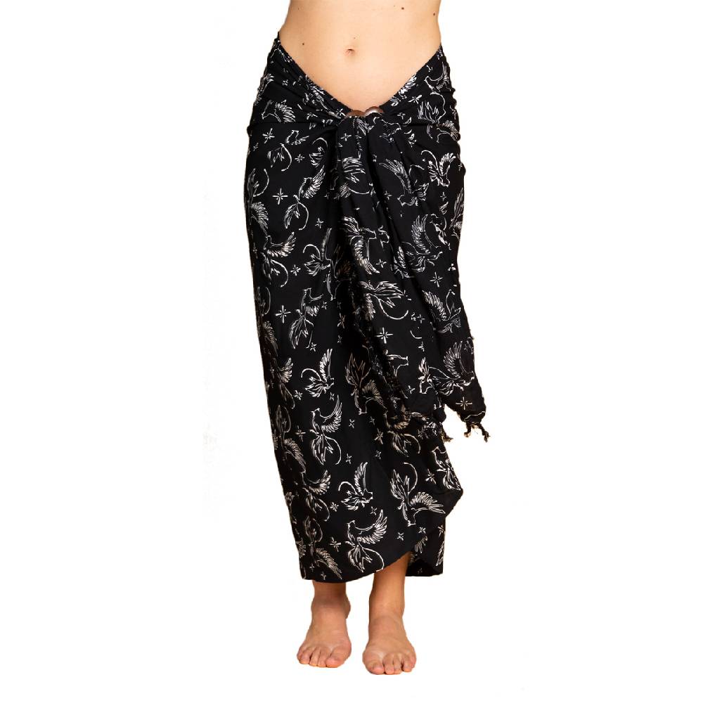 Panasiam Sarong Wachsbatik schwarz-weiß Preisnachlass