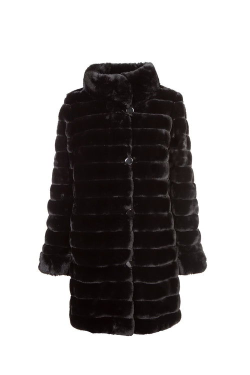 Petite M. Kunstpelz Jacke zum Wenden Schwarz Top Angebot