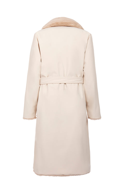 Petite M. Kunstfell Trenchcoat zum Wenden in Creme Online Outlet