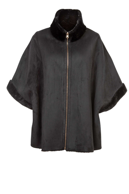 Petite M. Cape zum Wenden in Lammfell Imitat Schwarz Bestseller