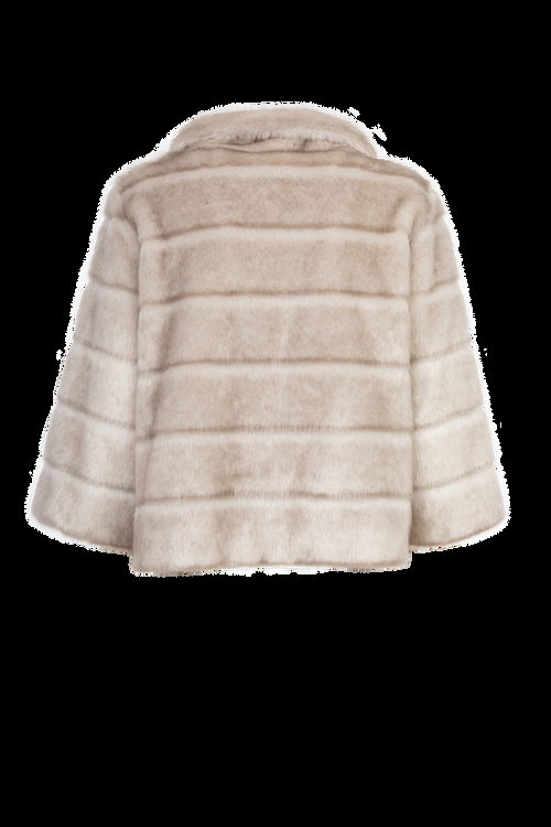 Petite M. Kurze Kunstpelzjacke in Silbergrau Räumungsverkauf
