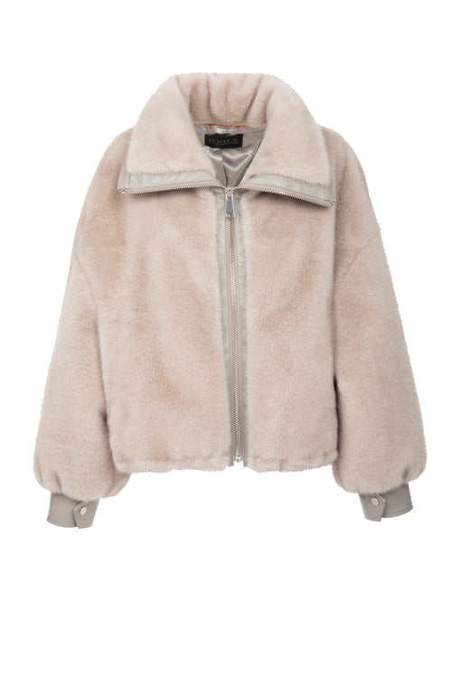 Petite M. Kunstpelz Bomberjacke in Silbergrau Angebote