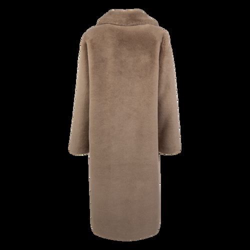 Petite M. Langer Kunstpelz Mantel in Sandfarbe Beige Weihnachtsangebot