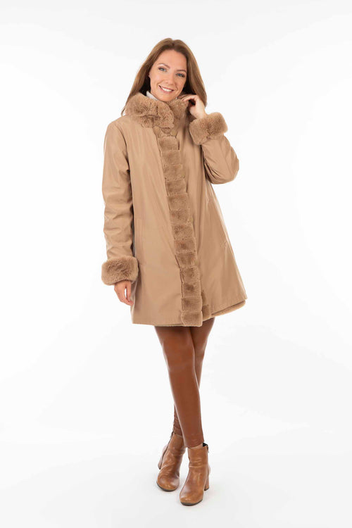 Petite M. Kunstpelz Jacke zum Wenden Camel Limitierter Zeitrabatt
