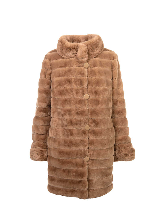 Petite M. Kunstpelz Jacke zum Wenden Camel Limitierter Zeitrabatt