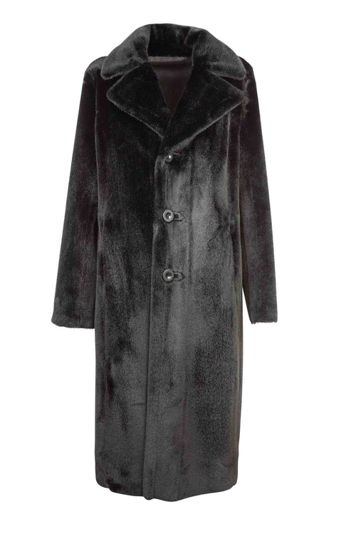 Petite M. Kunstlammfellmantel zum Wenden in Farbe Schwarz Fabrikpreis