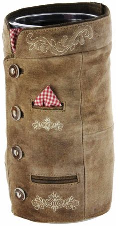 Pezzo D'oro Bergheimer Weinkühler Trachtenjanker, Ledermanschette ,Trachtenoptik,echt Leder Osterangebot