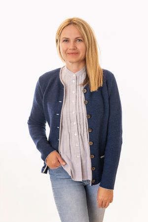Pezzo D'oro Damenstrickjacke,Merinowolle,Trachtenstrickjacke,marine Valentinstagsangebot