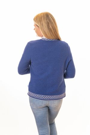 Pezzo D'oro Damentrachtenstrickjacke blau, reine Merinowolle,nachhaltig aus Bayern Top Angebot