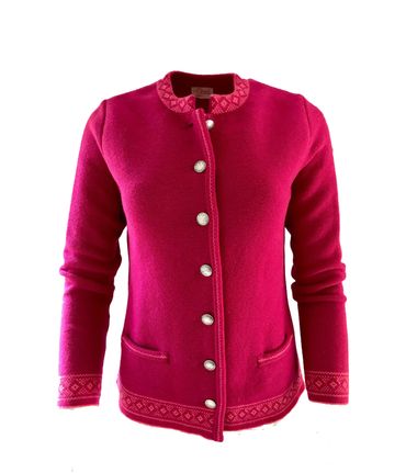 Pezzo D'oro Damentrachtenstrickjacke pink, reine Merinowolle,nachhaltig aus Bayern Neueste Mode