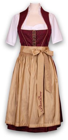 Pezzo D'oro Designer Dirndl,Festtagsdirndl, Mididirndl bordeaux/gold Discount Store für neue Produkte