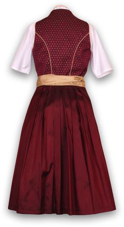 Pezzo D'oro Designer Dirndl,Festtagsdirndl, Mididirndl bordeaux/gold Discount Store für neue Produkte