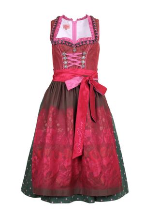 Pezzo D'oro Designerdirndl, Festtagsddirndl, Midilänge, rot/grün/erika Super Rabatt