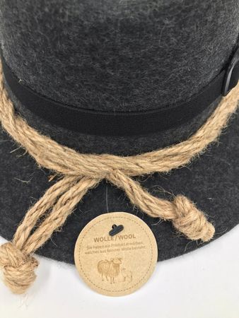 Pezzo D'oro Filzhut, Freizeithut aus Wollfilz Wanderhut,Farbe anthrazit im Angebot