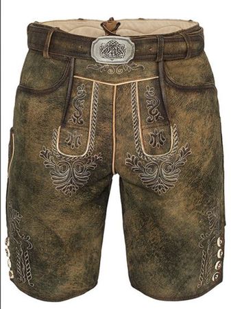 Pezzo D'oro Herren Lederhose von Hammerschmid, braun antik,softes Ziegenleder Fabrikpreis