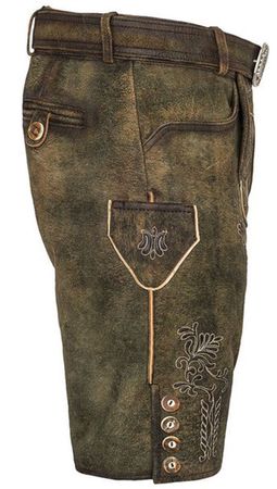 Pezzo D'oro Herren Lederhose von Hammerschmid, braun antik,softes Ziegenleder Fabrikpreis