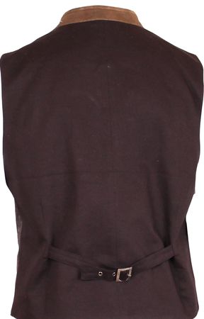 Pezzo D'oro Herren Trachtenweste Tweed hellgrau/dunkelgrau Lederkragen/Paspel, Karofutter Versandkostenfrei