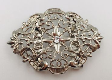 Pezzo D'oro Schürzenschließe mit Swarovskistein, Dirndlschleife,silber Tägliche Deals
