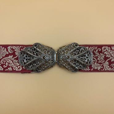 Pezzo D'oro Schürzenschließe, Dirndlschließe,altsilber 2-teilig ,Trachtenschließe, Riesige Ersparnisse