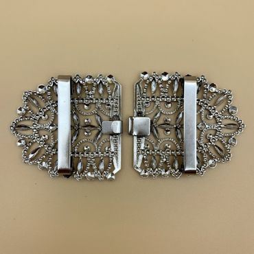 Pezzo D'oro Schürzenschließe, Trachtenschließe Dirndlschließe,altsilber 2-tlg Wochenangebot