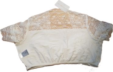 Pezzo D'oro Spitzendirndlbluse creme,Blumenbordüre,Herzausschnitt/Raffung Neueste Stile