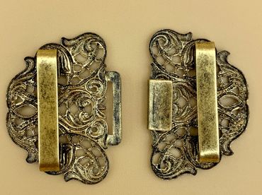 Pezzo D'oro Trachten Schürzenschließe, antikgold,Dirndlschnalle,2 tlg Letzter Tag