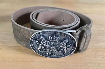 Pezzo D'oro Trachtengürtel, Bayernschließe,echt Leder,braun-oliv,made in Germany Discount Store für neue Produkte
