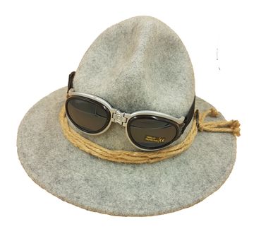 Pezzo D'oro Trachtenhut grau-meliert mit Gletscherbrille 50% Rabatt mit kostenlosem Versand