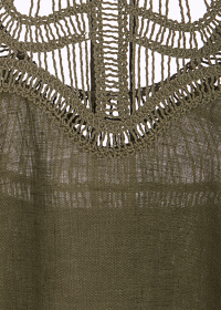 Riani LEINENKLEID MIT MACRAMÉDETAIL Lagerräumung