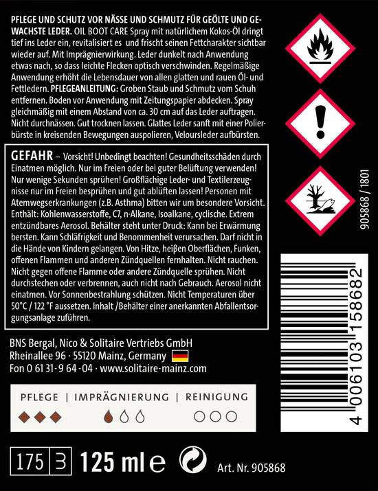 Schuhwerk Schwangau Solitaire Oil Boot Care Spray Super Sparpreis