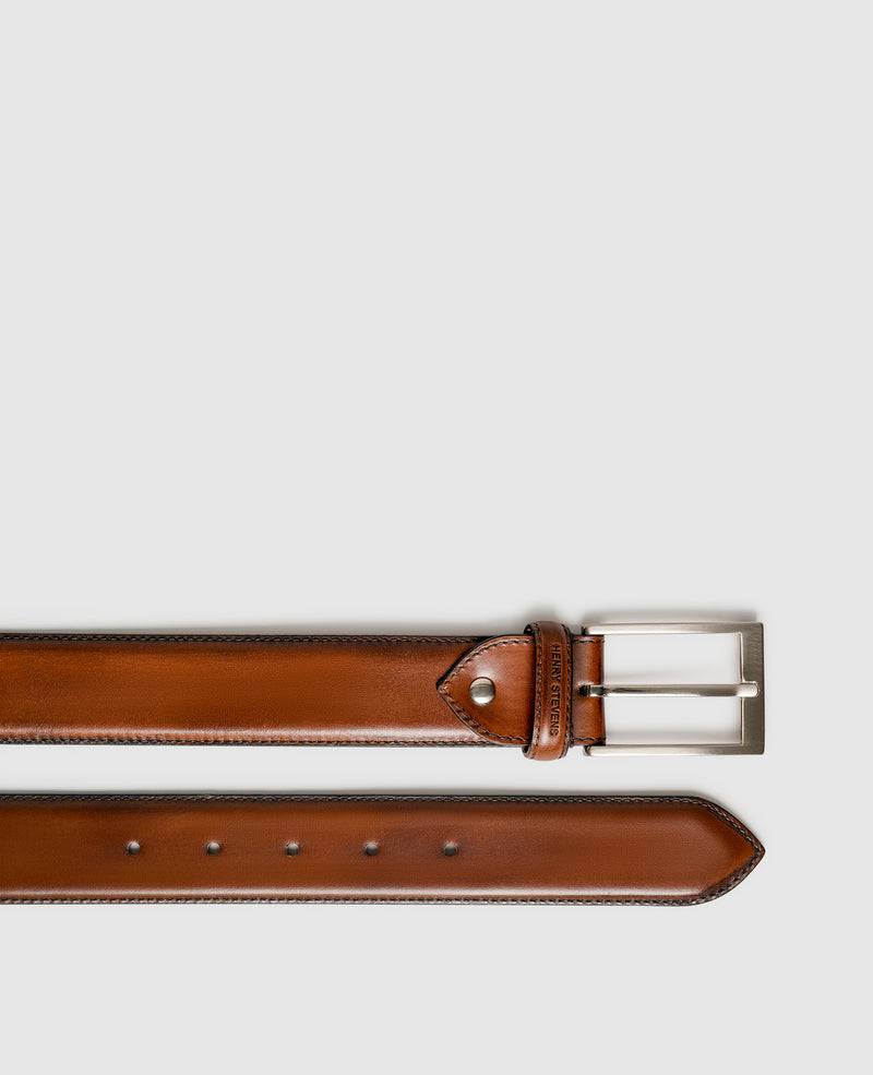Shoepassion Edler Herrengürtel aus Leder mit Handfinish Henry Stevens Shoepassion Kostenloser Versand international