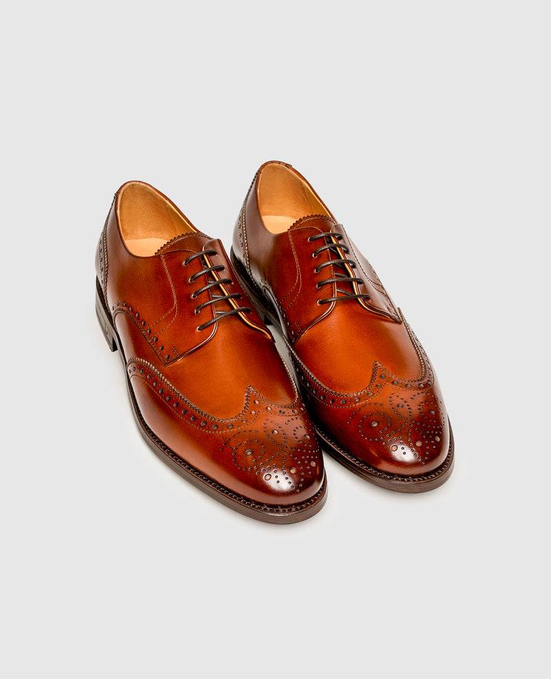 Shoepassion Rahmengenähte Full-Brogue Derby Herrenschuhe mit Glattleder Shoepassion Verkauf