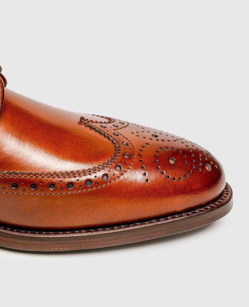 Shoepassion Rahmengenähte Full-Brogue Derby Herrenschuhe mit Glattleder Shoepassion Verkauf