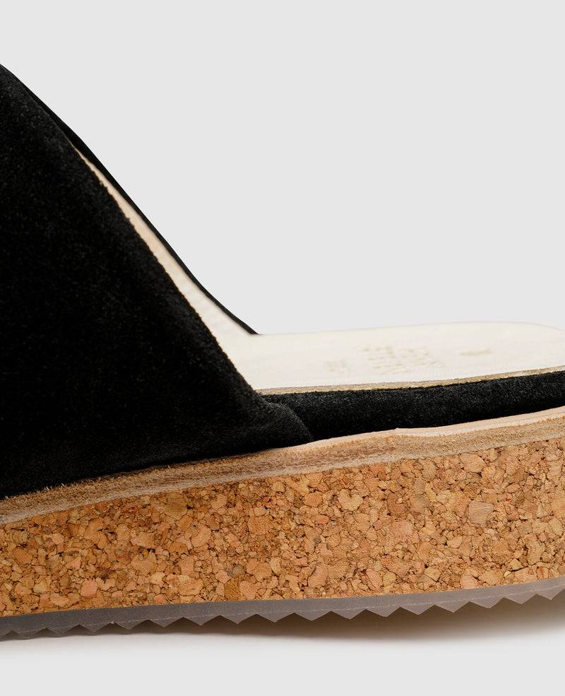 Shoepassion Leichte Damen-Mules mit Velours & Korksohle Henry Stevens Shoepassion Begrenzte Freigabe