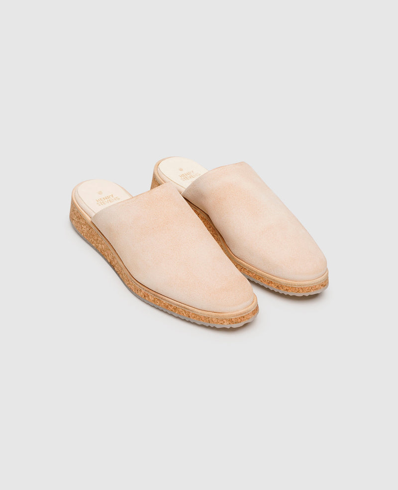 Shoepassion Leichte Damen-Mules mit Velours & Korksohle Henry Stevens Shoepassion Letzte 3 Tage