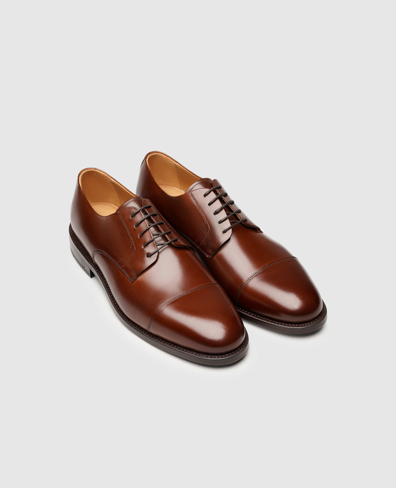 Shoepassion Rahmengenähter Captoe Derby Herrenschuh aus Leder Henry Stevens Shoepassion Lagerräumung