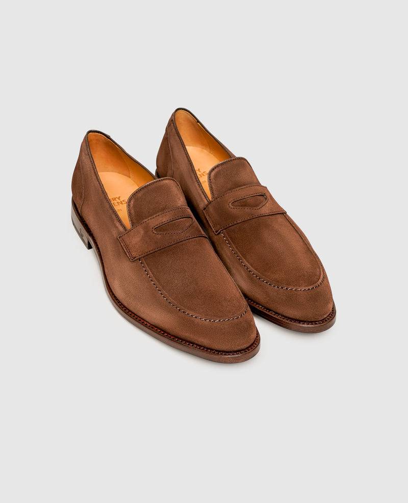 Shoepassion Luftiger Penny Loafer für Herren aus Velours Henry Stevens Shoepassion Blitzangebot