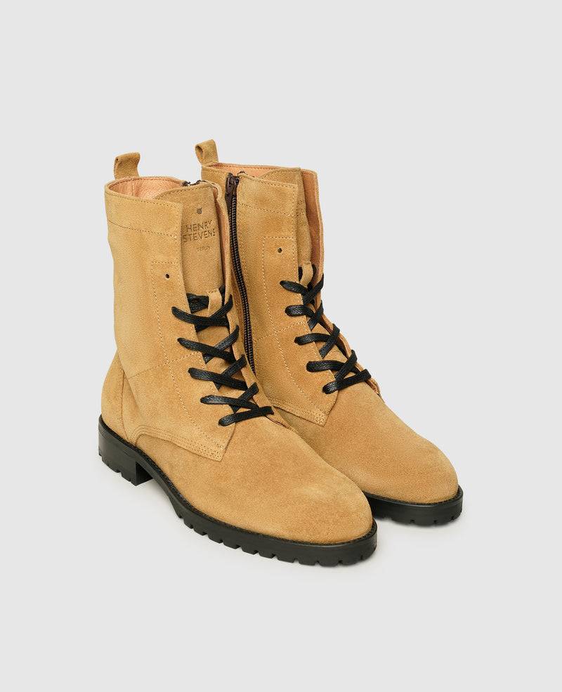 Shoepassion Schnürstiefel aus Velours für Damen Henry Stevens Shoepassion Verkauf