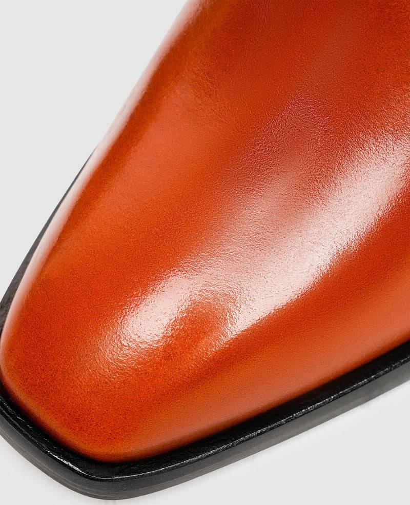 Shoepassion Glattleder-Stiefelette mit 7 cm hohem Blockabsatz Henry Stevens Shoepassion 50% Rabatt mit kostenlosem Versand