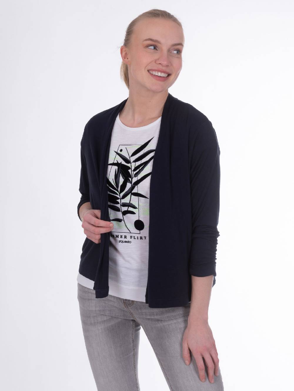 Sonia Originelli Sweatjacke, 3/4 Arm, Schalkragen - Fashion, Damenmode, Herrenmode Begrenzt auf 3 Tage