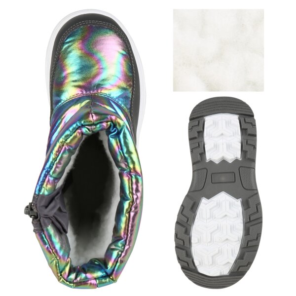 Stiefelparadies Kinder Winter Boots in Grau Holo Lagerräumung
