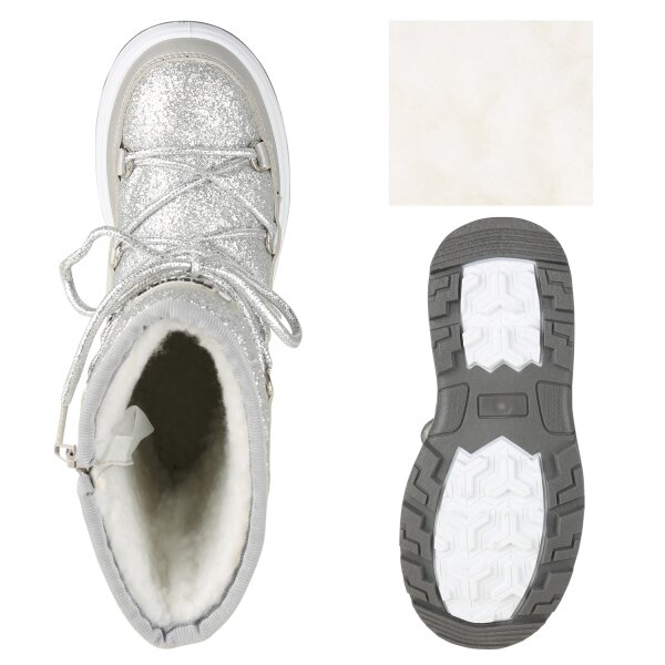 Stiefelparadies Kinder Winter Boots in Silber Heißer Verkauf