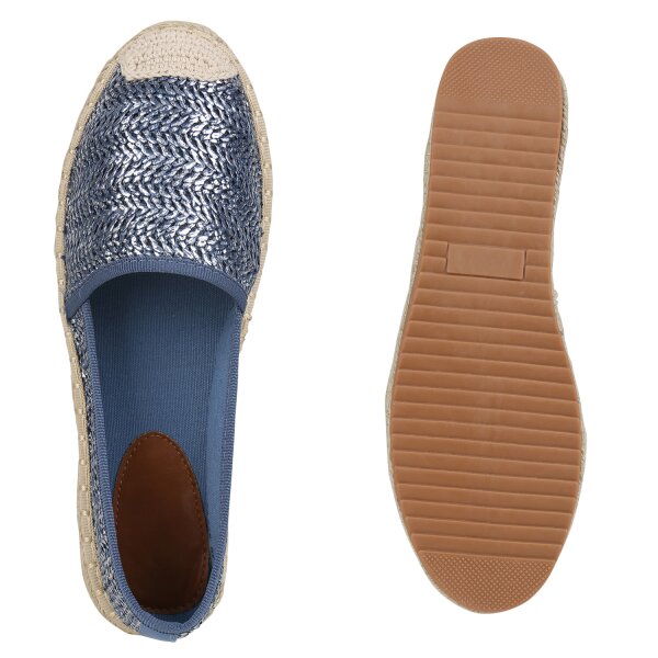 Stiefelparadies Damen Espadrilles in Rose Gold Nude Altrosa Kauf eins, bekomm eins gratis