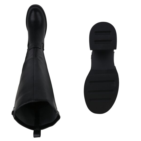 Stiefelparadies Damen Übergrößen Klassische Stiefel in Schwarz Black Friday Preise