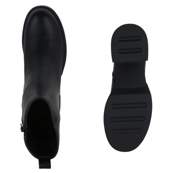 Stiefelparadies Damen Übergrößen Klassische Stiefeletten in Schwarz 2025