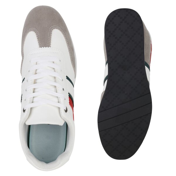Stiefelparadies Herren Sneaker Low in Weiss Fabrikpreis
