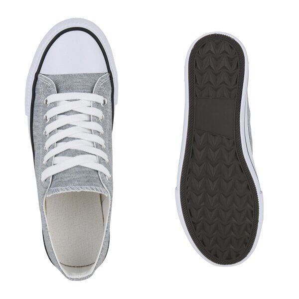 Stiefelparadies Herren Sneaker Low in Hellgrau Günstig kaufen