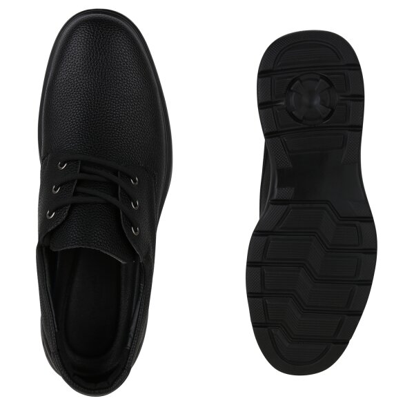 Stiefelparadies Herren Klassische Halbschuhe in Schwarz Black Friday